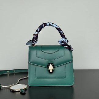 Replica Bvlgari Calfskin Serpenti Forever Top Handle Bag