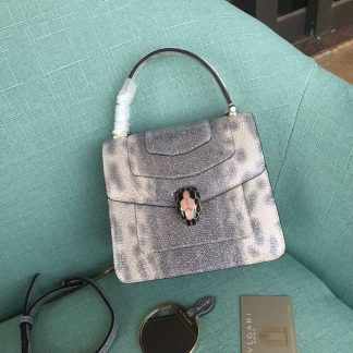 Replica Bvlgari Snake Leather Serpenti Forever Top Handle Bag