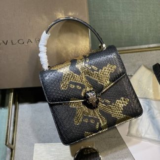 Replica Bvlgari Snake Leather Serpenti Forever Top Handle Crossbody Bag