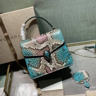 Replica Bvlgari Snake Leather Serpenti Forever Top Handle Crossbody Bag