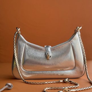 Replica Bvlgari Serpenti Baia metallic-leather shoulder bag