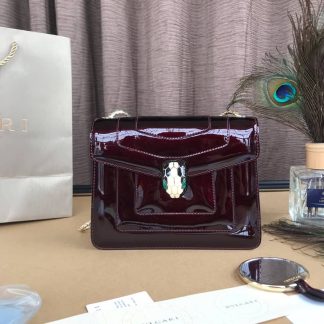 Replica Bvlgari Patent Leather Serpenti Forever Shoulder Bag