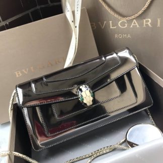 Replica Bvlgari Patent Leather Serpenti Forever Shoulder Bag