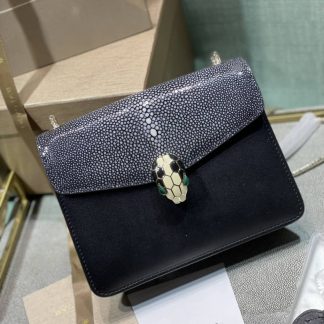 Replica Bvlgari Serpenti Forever Pearl Fish Leather Crossbody Bag