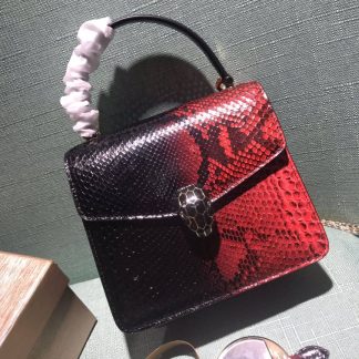 Replica Bvlgari Snake Leather Serpenti Forever Top Handle Crossbody Bag