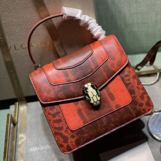 Replica Bvlgari Snake Leather Serpenti Forever Top Handle Crossbody Bag