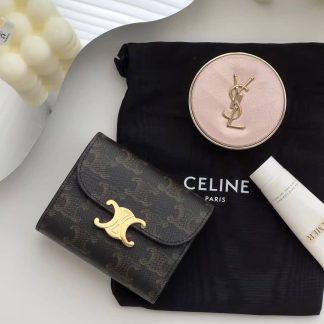 Replica Celine Calfskin Compact Triomphe Wallet