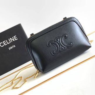 Replica Celine Triomphe Calfskin Clutch On Chain