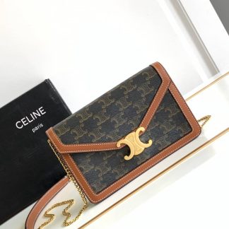 Replica Celine Triomphe Canvas Chain Wallet Shoulder Bag