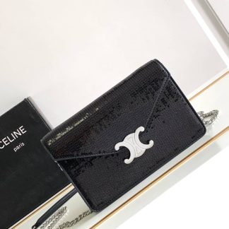 Replica Celine Triomphe Calfskin Wallet On Chain Shoulder Bag