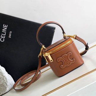 Replica Celine Triomphe Smooth Calfskin Mini Vanity Case Bag