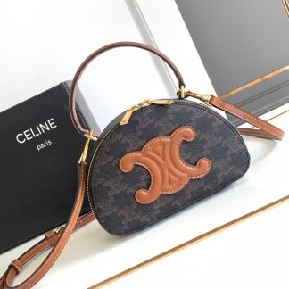 Replica Celine Triomphe Canvas Half Moon Crossbody Bag