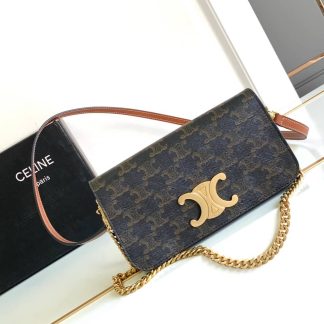 Replica Celine Triomphe Canvas Calfskin Multi Pochette