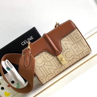 Replica Celine Teen Soft 16 Smooth Calfskin Canvas Shoulder Bag