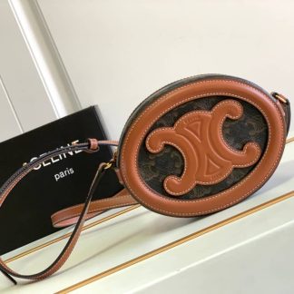 Replica Celine Cuir Triomphe Canvas Calfskin Oval Bag