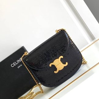 Replica Celine Teen Triomphe Besace Calfskin Chain Crossbody Bag