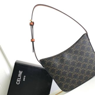 Replica Celine Shiny Canvas Calfskin Croque Bag