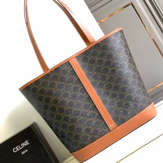 Replica Celine Cabas Triomphe Canvas Calfskin Tote Bag