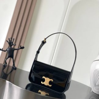 Replica Celine Terence Patent Calfskin Shoulder Bag