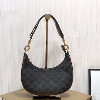 Replica Celine Canvas Calfskin Strap Ava Shoulder Bag