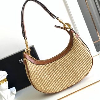 Replica Celine Ava Strap Raffia Effect Textile Calfskin Bag