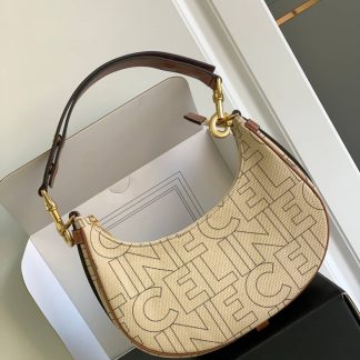 Replica Celine Canvas Calfskin Strap Ava Shoulder Bag