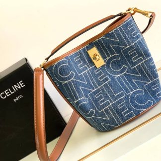 Replica Celine Cotton Denim Mini Bucket 16 Bag