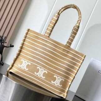 Replica Celine Large Cabas Thais Striped Textile Triomphe Tote