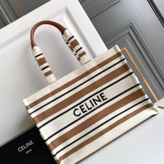 Replica Celine Large Cabas Thais Striped Textile Triomphe Tote