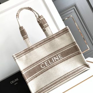 Replica Celine Large Cabas Thais Striped Textile Triomphe Tote