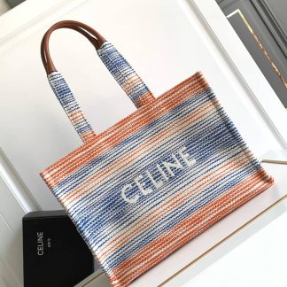 Replica Celine Large Cabas Thais Striped Textile Triomphe Tote