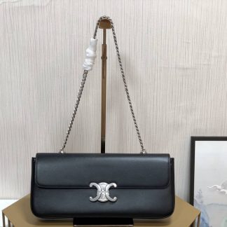 Replica Celine Triomphe Calfskin Chain Shoulder Bag