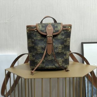 Replica Celine Folco Triomphe Canvas Calf Leather Backpack