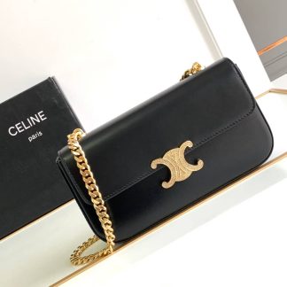 Replica Celine Triomphe Calfskin Chain Shoulder Bag