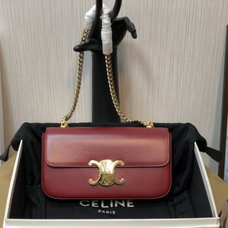 Replica Celine Triomphe Calfskin Chain Shoulder Bag