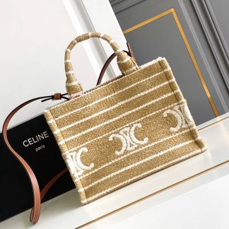 Replica Celine Cabas Thais Triomphe Striped Textile Tote