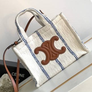 Replica Celine Cabas Thais Striped Textile Tote