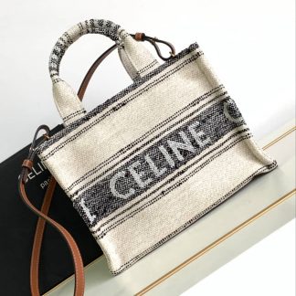 Replica Celine Cabas Thais Striped Textile Tote