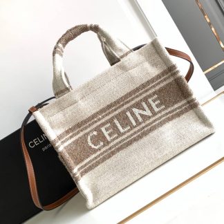 Replica Celine Cabas Thais Striped Textile Tote