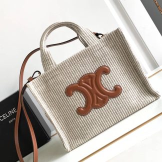 Replica Celine Cabas Thais Striped Textile Tote