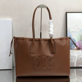 Replica Celine Cabas Leather Triomphe Drawstring Bag