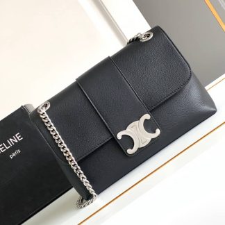 Replica Celine Supple Calfskin Victoire Chain Bag