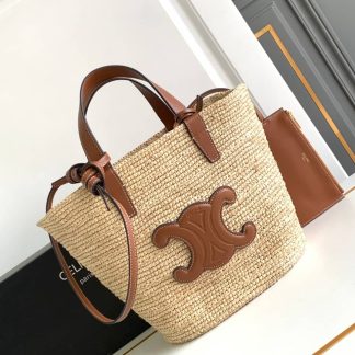 Replica Celine Teen Supple Classic Panier Raffia Calfskin Bag