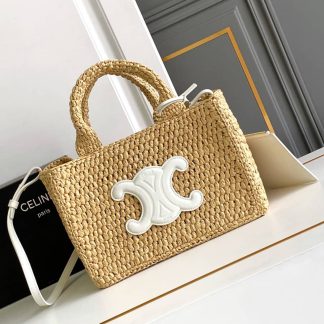 Replica Celine Raffia Calfskin Cabas Thais Bag