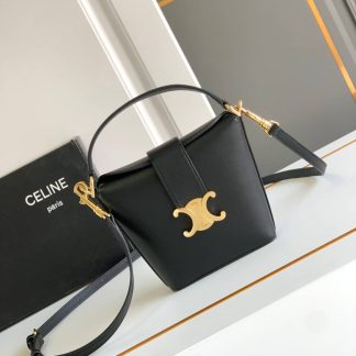 Replica Celine Mini Triomphe Smooth Calfskin Bucket Bag