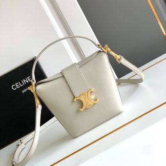 Replica Celine Mini Triomphe Smooth Calfskin Bucket Bag