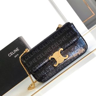 Replica Celine Claude In Sequins Chain Shoulder Bag