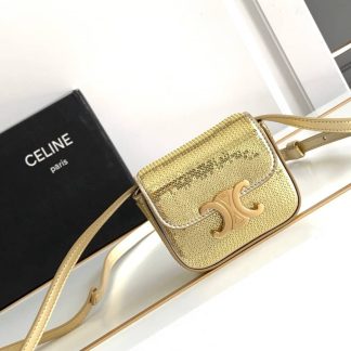 Replica Celine Mini Triomphe In Sequins Shoulder Bag