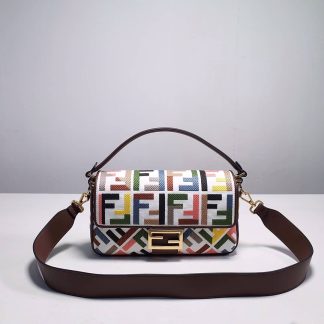 Replica Fendi Baguette Multicolour Canvas Bag With FF Embroidery