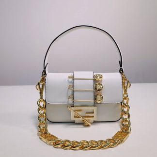 Replica Fendi Fendace Brooch Mini Baguette Bag